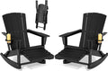 Adirondack Rocking Chair with Retractable Ottoman Set of 2, Outdoor Folding by Unknown
