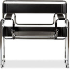 Baxton Studio Wassily Style Mid Centry Modern Accent Chair, Steel Frame and - Image 3