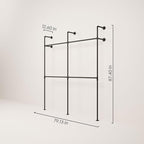 pamo Industrial Pipe Clothing Rack – Wall Mounted Black Closet System in - Image 2