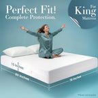 Utopia Bedding King Size Mattress Protector Zippered, 100% Waterproof Bed Bug - Image 2