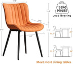 YOUNUOKE Dining Chairs Set of 2 Camel Mid Century Modern Kitchen Chairs Armless - Image 2