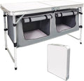 Folding Camping Table with Storage Aluminum Lightweight Camp Table Height by HYMnature