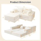 Modular Sectional Loveaeat Cloud Sofa, Boneless Couch - Image 2