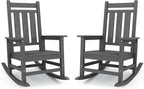 KINGYES Oversized Outdoor Rocking Chair Set of 2, All-Weather Patio Rocking by KINGYES