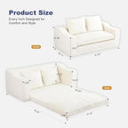 61" Convertible Sofa Bed Loveseat, Memory Foam Boneless Floor Couch - Image 3