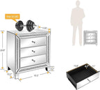 VINGLI Mirrored Nightstand Glass End Table, Mirrored Bedside Table - Image 2