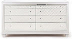 First of a Kind Shiney Contemporary 5 Piece Queen Bedroom Set High Gloss Silver - Image 5