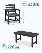 SERWALL 7-Piece Patio Dining Table Sets, Outdoor HDPE Dining Furniture Set - Image 4