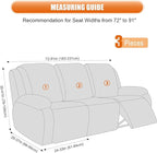 VANSOFY Recliner Covers, 3-Pieces Stretch Reclining Couch Covers - Image 3