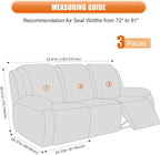VANSOFY Recliner Cover, 3-Pieces Stretch Reclining Couch Covers - Image 2