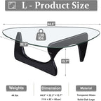 Modern Glass Coffee Table, 44.9"×32.3"×15.8" Triangle Center Table - Image 2