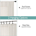 Chyhomenyc Extra Long Ivory Semi Sheer Curtains 120 Inches Long 2 Panels Set - Image 4