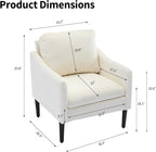 2PCS Mid Century Modern Accent Chair, Chenille Fabric Armchair - Image 2