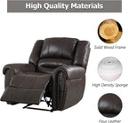 CANMOV Leather Recliner Chair Set of 2, Classic and Traditional Manual Recliner - Image 5