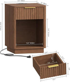 Akxomel Fluted Nightstand, Wooden Night Stand - Image 3