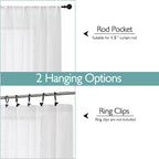 Chyhomenyc Extra Long White Semi Sheer Curtains 108 Inches Long 2 Panels Set - Image 4