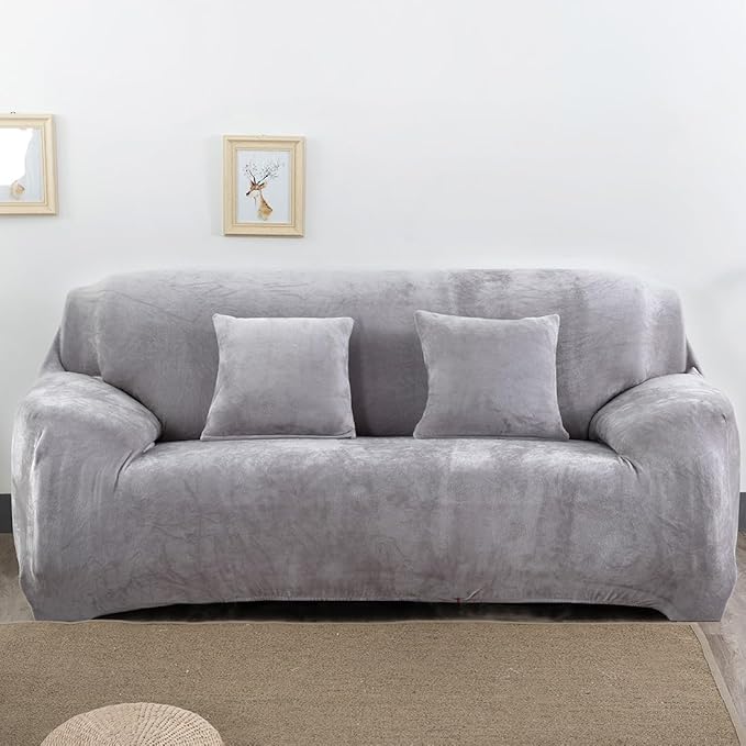 vctops 1-Piece Velvet Plush Stretch Sofa Slipcover by vctops
