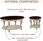 LKTART Oval Coffee Tables for Living Room, Round Vintage Coffee Table - Image 7