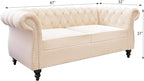 ORRD 2 Piece Living Room Set, Velvet Chesterfield Sofa Loveseat Couch Chair - Image 5