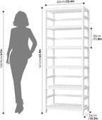 FOTOSOK 6-Tier Bamboo Shelf Set of 2, Bamboo Bookcase - Image 3