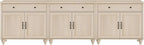 WAMPAT Farmhouse TV Stand for 100 Inch TV, 3-in-1 TV Console Table for - Image 7