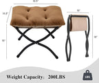 15" Folding Ottoman, Foldable Footrest Stool, Portable Small Foot Stool - Image 3