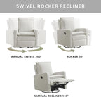 Oxford Baby Uptown Upholstered Glider Recliner Rocking Chair 360° Swivel - Image 4