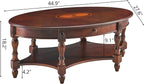 Traditional Solid Wood Oval Coffee Table, Elegant Center Table - Image 3