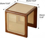 Japanese Style Wood Rattan Stool, Small Space Shoe Bench, Night Stand - Image 2