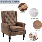 Mid-Century High Wingback Chair Set of 2, Microsuede Accent Chair Armchair - Image 5