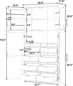 VilroCaz Freestanding Kitchen Pantry Tall Storage Cabinet, Wooden Kitchen - Image 2