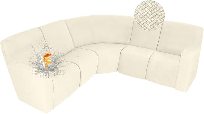 ALIECOM 100% Waterproof Recliner Sectional Couch Covers L Shape Stretch Corner by ALIECOM