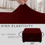 Super Stretch 40x40x15 inch Square Ottoman Cover- Soft Form Fit Ottoman Cover - Image 5