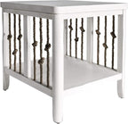 Pemberly Row Coastal Wood End Table, Knotted Rope End Panels, Planked Top - Image 5
