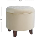Homepop Home Decor | Upholstered Round Velvet Tufted Foot Rest Ottoman | Ottoman - Image 3