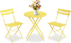 GarveeLife 3 Piece Patio Bistro Set, Folding Patio Bistro Table and Chairs Set by GarveeLife