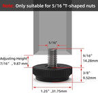 ONEHOME 8 Pack 5/16-18 Stainless Steel Adjustable Threaded Furniture Leg - Image 4