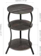 Vintage Small Round Side Table, 3-Tier Slim Waist Circular End Table - Image 3