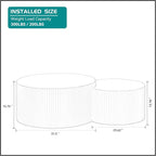 55.12'' White Round Nesting Coffee Table Set of 2, Modern Side End Table - Image 2