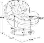 TRIPLE TREE Modern Swivel Accent Chair, Mid-Century Lounge Chair and Ottoman Set - Image 2