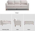 Kingfun Living Room Furniture Sets, 3 Seater Couch and 2 Armchair, Mid Century - Image 8