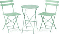 VINGLI Outdoor Folding Bistro Table and Chairs Set of 2, 3-Piece Bistro Set by VINGLI
