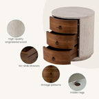 SUNBURY Round Night Stand Set of 2, Farmhouse Bedside Table, Farmhouse End Table - Image 6