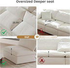 Cloud Couch Modular Sectional Sofa, 160.6" Down Filled Convertible Sectional - Image 6