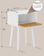 YMYNY Narrow Fluted Nightstand, Small End Table, Modern Coffee Table - Image 3