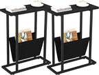 Yusong Narrow Side Table for Small Spaces, Small End Table Set of 2 by Yusong