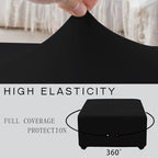 Super Stretch 40x40x15 inch Square Ottoman Cover- Soft Form Fit Ottoman Cover - Image 5