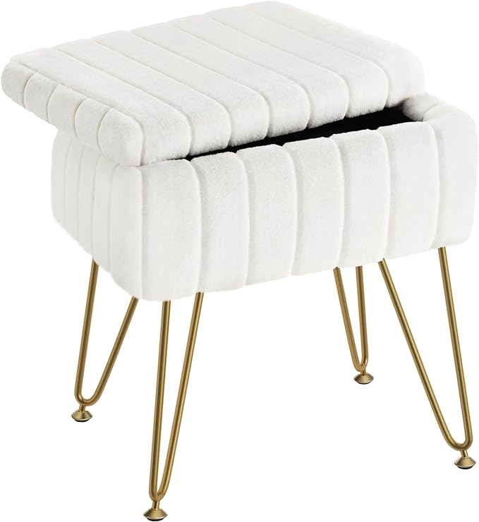 Greenstell Vanity Stool Chair Faux Fur by Greenstell
