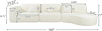 140'' Curved Sectional Sofa Sponge Couch - Image 2