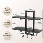 Creso hom Floating Shelves, Hanging Bathroom Shelves 2-Tier, Wall Mounted - Image 2